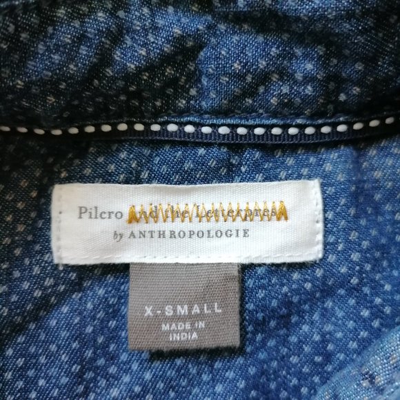 Anthropologie Pilcro And The Letter Press Womens Blue Button Up Shirt Size XS - Picture 5 of 8